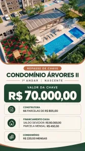 Apartamento com 2 Quartos à venda, 44m² no Miritíua, São José de Ribamar