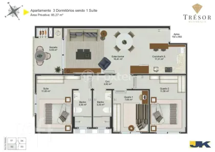 Apartamento com 3 Quartos à venda, 85m² no Jardim Eldorado, Palhoça