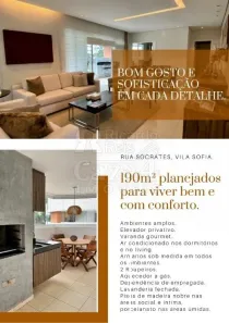 Apartamento com 3 Quartos para alugar, 190m² no Vila Sofia, São Paulo