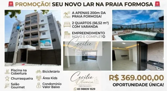 Apartamento com 2 Quartos à venda, 65m² no Ponta de Matos, Cabedelo