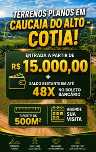 Lote/Terreno à venda, 500m² no Recreio Topázio (Caucaia do Alto), Cotia