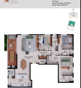 Apartamento com 3 Quartos à venda, 176m² no Pedra Branca, Palhoça