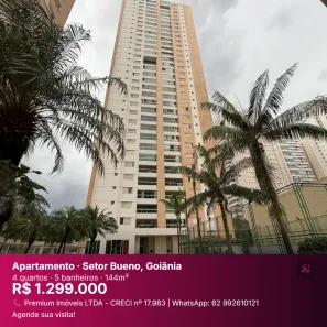 Apartamento com 4 Quartos à venda, 144m² no Setor Bueno, Goiânia