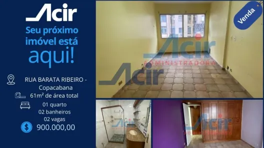 Apartamento com 1 Quarto à venda, 60m² no Copacabana, Rio de Janeiro