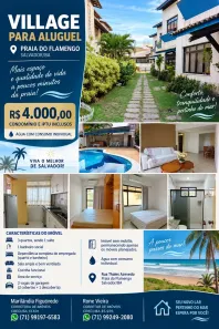 Apartamento com 3 Quartos para alugar, 90m² no Stella Maris, Salvador