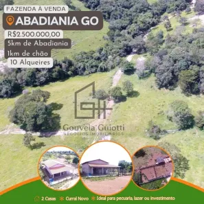 Fazenda/Sítio com 3 Quartos à venda, 484000m² no Abadiânia, Abadiânia