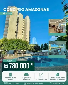 Apartamento com 3 Quartos à venda, 146m² no Aleixo, Manaus