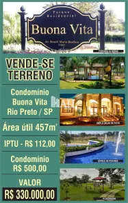 Lote/Terreno à venda, 457m² no Parque Residencial Buona Vita, São José do Rio Preto