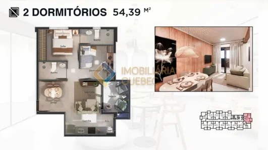 Apartamento com 1 Quarto à venda, 54m² no Ribeirânia, Ribeirão Preto