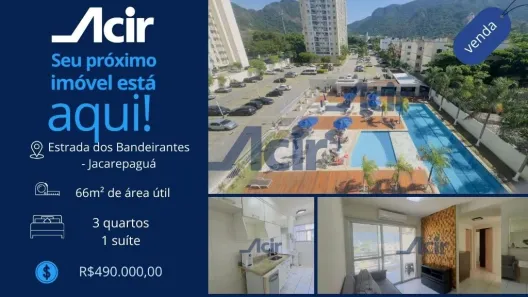 Apartamento com 3 Quartos à venda, 65m² no Jacarepaguá, Rio de Janeiro