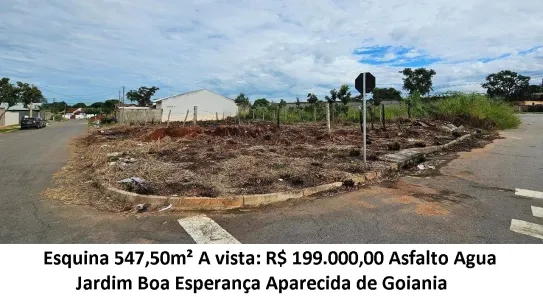 Lote/Terreno à venda, 547m² no Jardim Boa Esperança, Aparecida de Goiânia