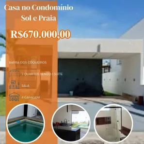 Casa de Condomínio com 3 Quartos à venda, 135m² no Zona de Expansão (Olhos D'Agua), Barra dos Coqueiros