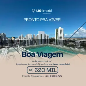 Apartamento com 3 Quartos à venda, 64m² no Boa Viagem, Recife