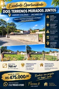 Lote/Terreno à venda, 768m² no Jardim Colônia, Jacareí