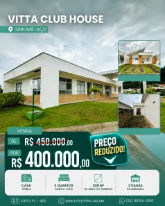 Casa de Condomínio com 3 Quartos à venda, 72m² no Tarumã-Açu, Manaus