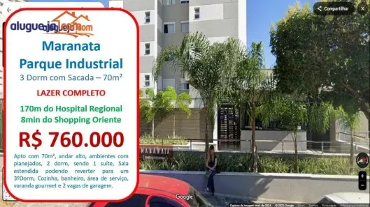 Apartamento com 2 Quartos à venda, 70m² no Parque Industrial, São José dos Campos