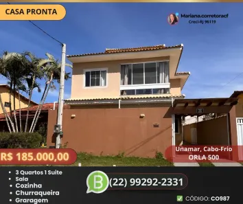 Casa com 3 Quartos à venda, 70m² no Samburá (Tamoios), Cabo Frio