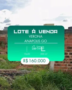 Lote/Terreno à venda, 200m² no Loteamento Residencial Verona, Anápolis