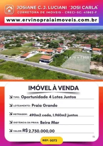 Lote/Terreno à venda, 1960m² no Praia do Ervino, São Francisco do Sul