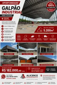 Galpão/Depósito/Armazém para alugar, 5200m² no Tarumã, Manaus
