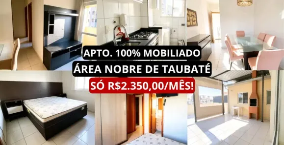 Apartamento com 3 Quartos para alugar, 74m² no Piracangaguá, Taubaté