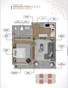 Apartamento com 1 Quarto à venda, 39m² no Pedra Branca, Palhoça