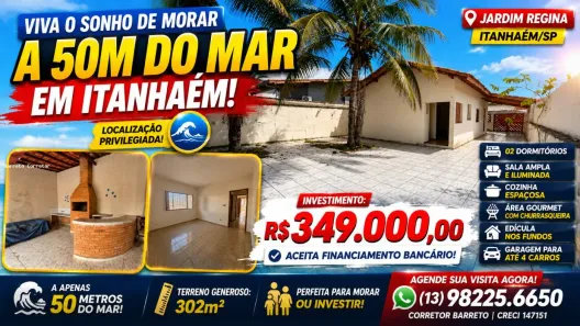 Casa com 3 Quartos à venda, 125m² no Jardim Regina, Itanhaém