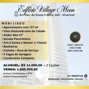 Apartamento com 3 Quartos para venda ou aluguel, 127m² no Reduto, Belém