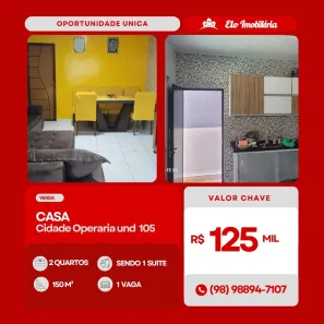 Casa com 2 Quartos à venda, 160m² no Cidade Operária, São Luís
