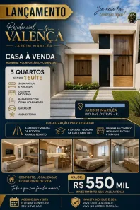 Casa com 3 Quartos à venda, 72m² no Jardim Mariléa, Rio das Ostras