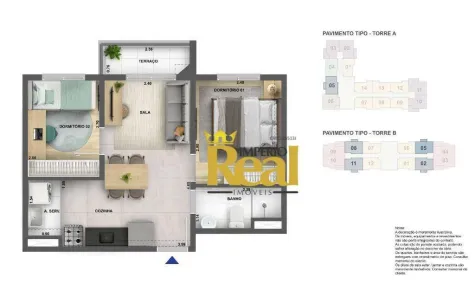Apartamento com 2 Quartos à venda, 34m² no Cidade Naútica, São Vicente