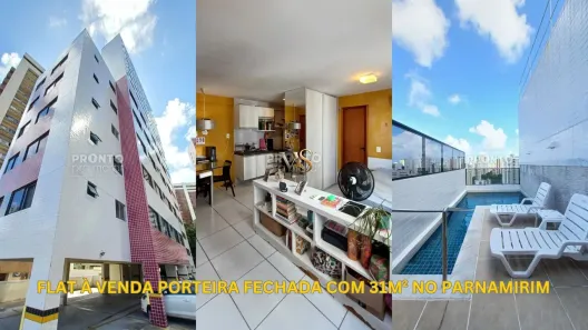 Flat com 1 Quarto à venda, 31m² no Parnamirim, Recife