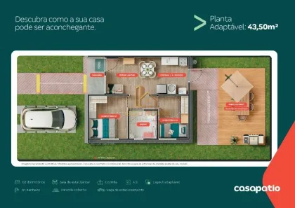 Casa com 2 Quartos à venda, 43m² no Vale San Fernando, Itapetininga