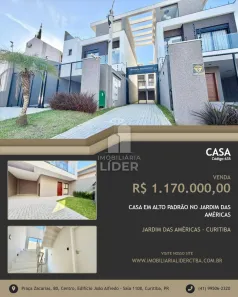 Sobrado com 3 Quartos à venda, 165m² no Jardim das Américas, Curitiba