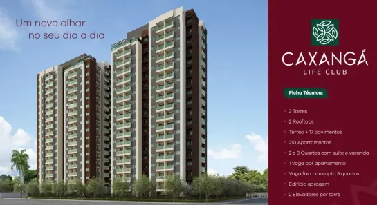 Apartamento com 2 Quartos à venda, 49m² no Caxangá, Recife