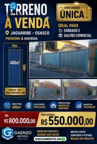 Lote/Terreno à venda, 240m² no Jaguaribe, Osasco