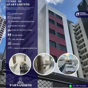 Apartamento com 1 Quarto à venda, 30m² no Parnamirim, Recife
