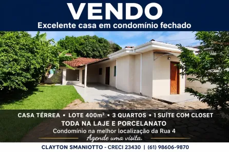 Casa de Condomínio com 3 Quartos à venda, 240m² no Setor Habitacional Vicente Pires, Brasília