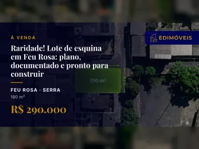 Lote/Terreno à venda, 190m² no Feu Rosa, Serra