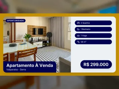 Apartamento com 2 Quartos à venda, 58m² no Valparaíso, Serra