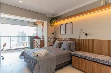 Apartamento com 1 Quarto para alugar, 32m² no Santo Amaro, São Paulo