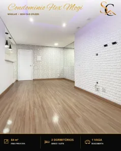 Apartamento com 2 Quartos para alugar, 64m² no Vila Mogilar, Mogi das Cruzes
