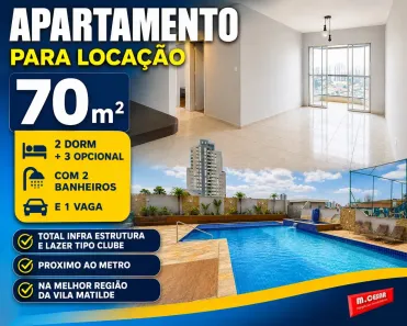 Apartamento com 2 Quartos para alugar, 70m² no Chácara Seis de Outubro, São Paulo