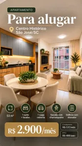 Apartamento com 1 Quarto para alugar, 53m² no Centro, São José