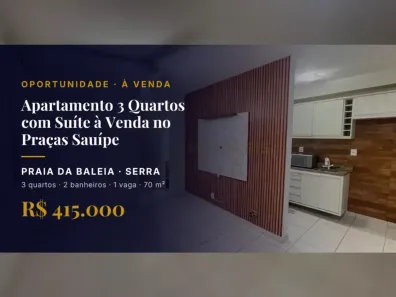 Apartamento com 3 Quartos à venda, 70m² no Praia da Baleia, Serra