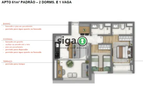 Apartamento com 2 Quartos à venda, 61m² no Vila Clementino, São Paulo