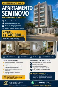 Apartamento com 2 Quartos à venda, 55m² no Centro, São Vicente