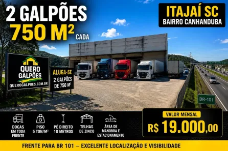 Galpão/Depósito/Armazém para alugar, 750m² no Carvalho, Itajaí