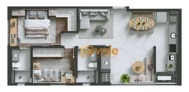 Apartamento com 2 Quartos à venda, 63m² no Jardim das Colinas, São José dos Campos