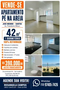 Apartamento com 1 Quarto à venda, 42m² no José Menino, Santos